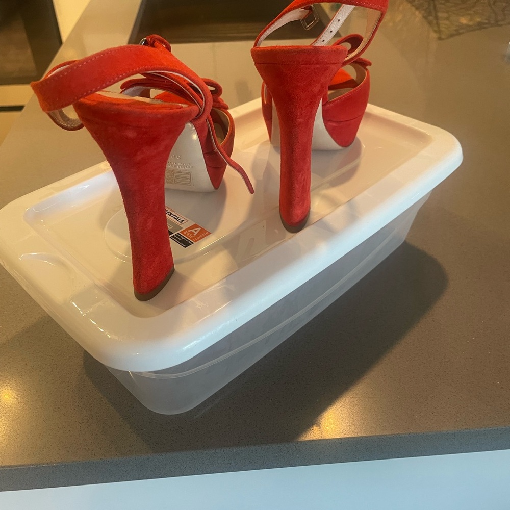 Red miu mui shoe